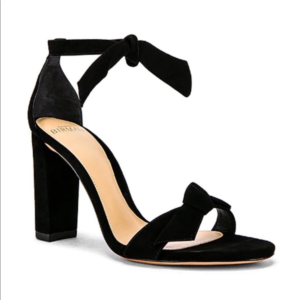 Alexandre Birman Black Suede Knotted Ankle-Tie Platform Sandals